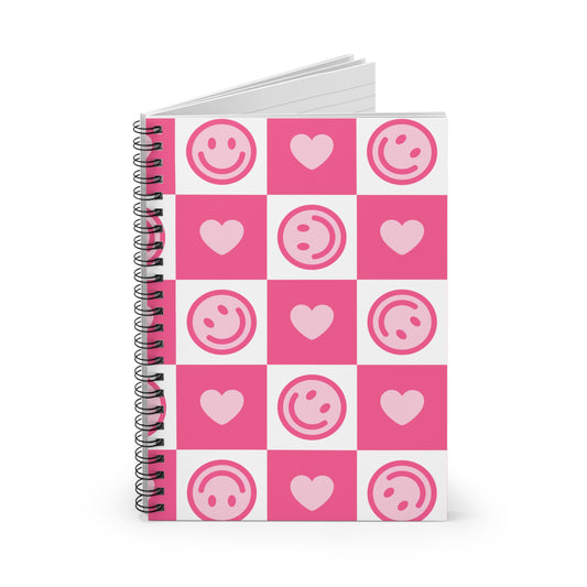 Checkered Hearts: Spiral Notebook - Ruled Line